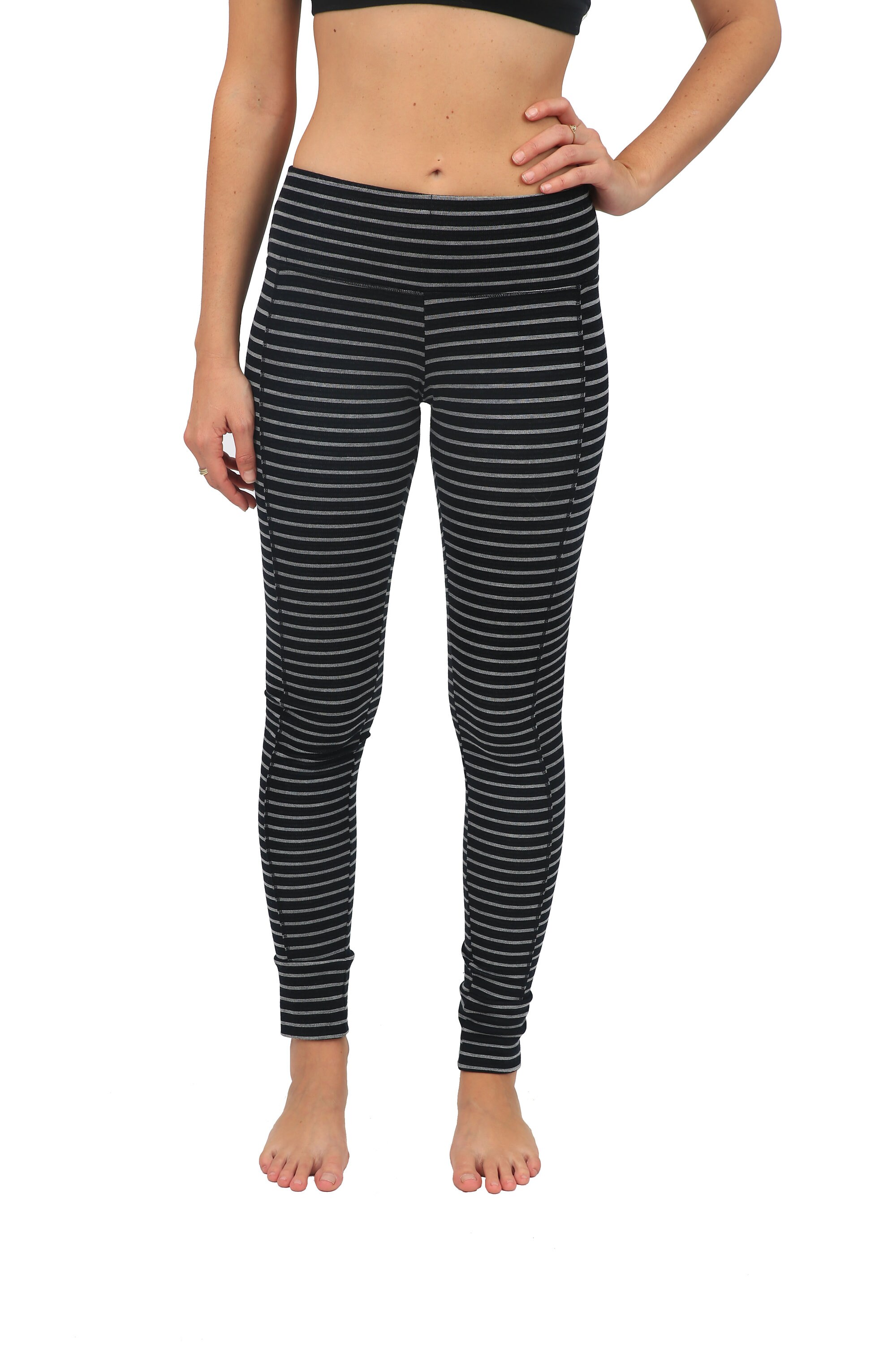 Black and Grey Striped Leggings, Yoga Pants for Women - Etsy