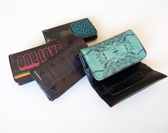 Vegan Leather Tobacco Pouch, Bohemian Tabac Case, Rolling Accessories, Tabak Mini Bag, Magnetic Closure, Gift for Smokers