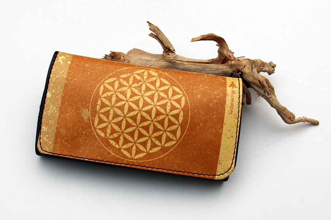 Flower of Life Tobacco Pouch, PU Leather Tabakbeutel, Smoking Accessories,  Rolling Tobacco, Bag of Tobacco, Brown Pouch, Christmas Gifts 