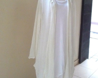 Asymmetric boho knit coat women jacket OFFWHITE hooded jacket Throw knit coat * HOODIE * open front and hood long sleeve ladies coat