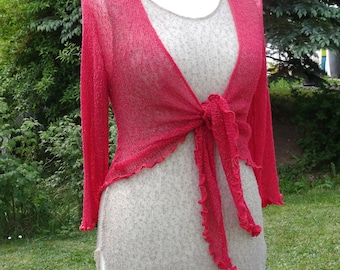 Bolero Boho outfit SET Stretchtop stone gray zinnia Top Shrug Tops Women Clothing Summer Outfit Fine Knit Combination Handmade