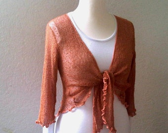 Bolero Shrug Stretch Strickjacke SIENNA Damen Cardigan Kurze Strickjacke Stretch Boho Ärmelstola Tunika onesize Sommer Jäckchen Bolero