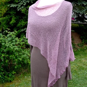 Women's Poncho, Knit Accessory Cape Shoulder Covering Lightweight Stretch Throw One Size Stole Accessory Handmade