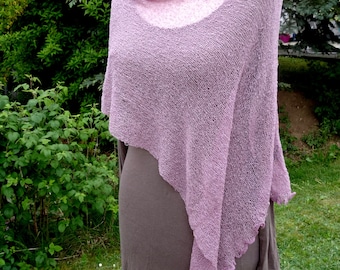 Women's Poncho, Knit Accessory Cape Shoulder Covering Lightweight Stretch Throw One Size Stole Accessory Handmade