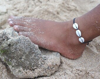 Anklet KAURI coquilles anklet boho hippy beach jewelry bracelet ceinture unisexe bijoux de plage faits à la main