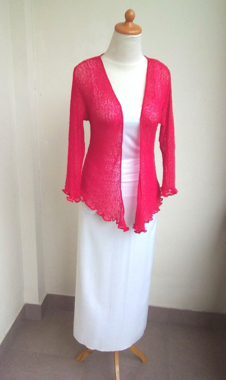 Bolero Red Ladies Cardigan Shrug Ladies Cardigan Short Etsy