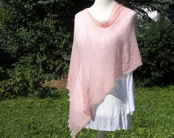 Fine Knit Poncho Blush Knit Capo Cape Cover Scarf Stir overlay One-Size Maglia Accessorio lavorato a mano