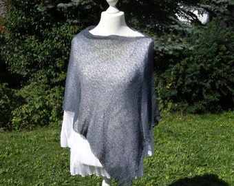 Fine Poncho charcoal grey Cape Must Have Accessory Women Clothing Accessory Cape Shoulder Covering Scarf Stretch Overwrap One-Size Handmade