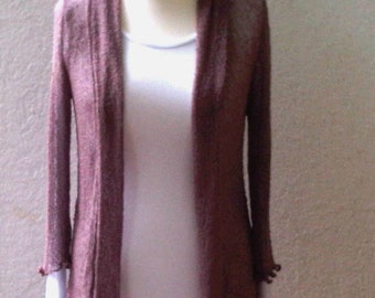 Ladies cardigan stretch cardigan knit blazer shawl collar 7/8 sleeves open fine knit jacket onesize womans knit wear