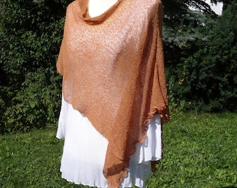 Poncho Knitted Cloak, Women's Clothing Cape, Shoulder Covering Scarf, Stretch Throw One-Size, Knitted Accessory Handmade