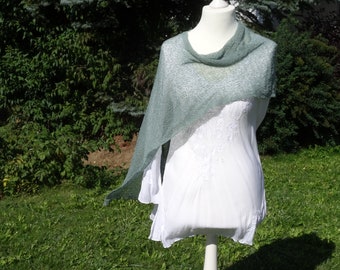 Fine Poncho pastel green Cape Accessory Women Clothing Accessory Cape Shoulder Covering Scarf Stretch Overwrap One-Size Handmade