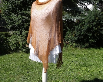 Boho Poncho pumpkin Knit Cape knit Accessory Women Clothing Accessory Cape Shoulder Covering Scarf Stretch Overwrap One-Size Handmade