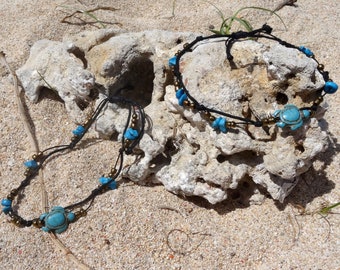 Anklet Turquoise Turtle Bracelet Hippie Boho Bracelet Boho Anklet Beach holiday Jewelry Unisex Anklet Arm Chain Handmade Bracelet