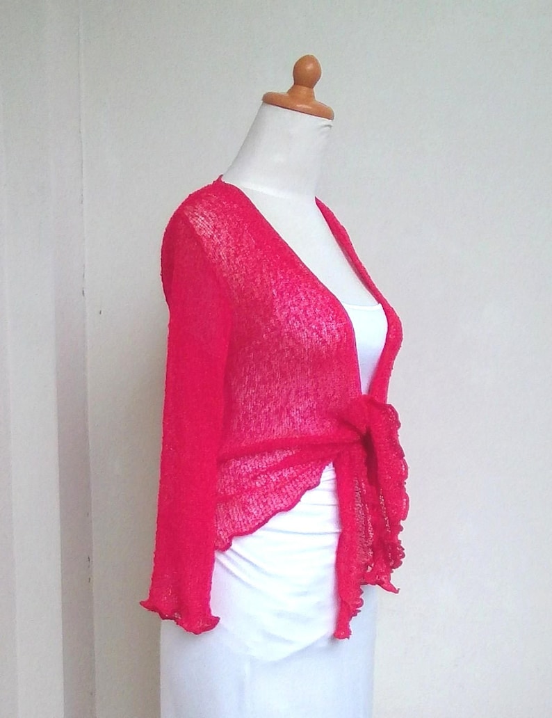 Bolero Red Ladies Cardigan Shrug Ladies Cardigan Short Etsy