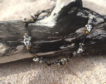 Beach anklet BLACK GREY BEIGE gold colored beads handmade stones anklet bracelet Boho Hippie Beach Chain unisex Festival jewelry