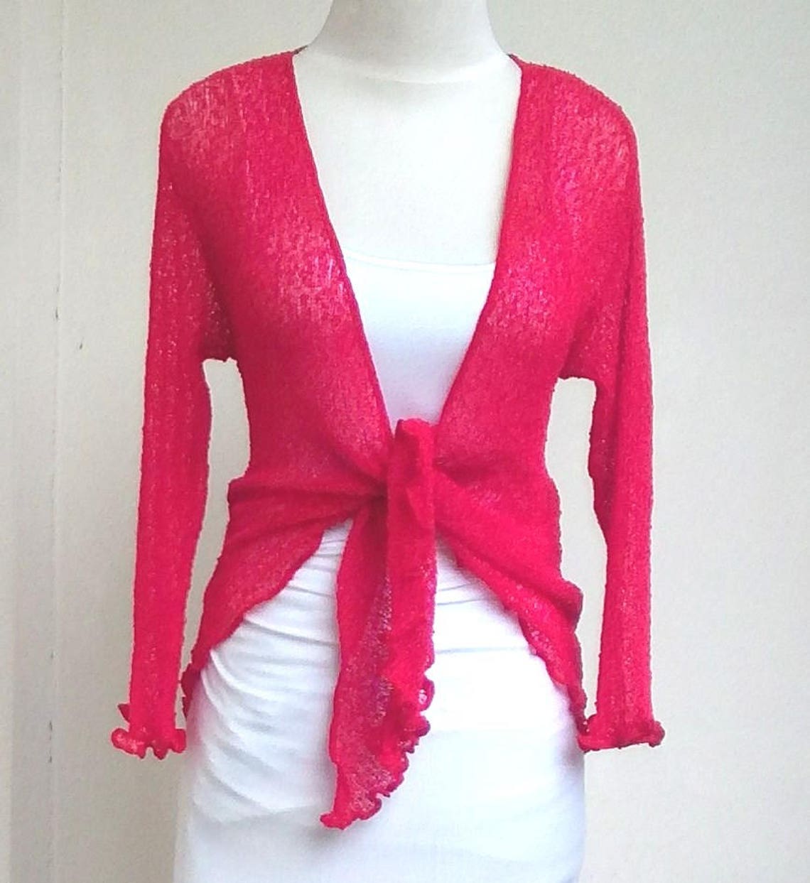 Bolero Red Ladies Cardigan Shrug Ladies Cardigan Short Etsy
