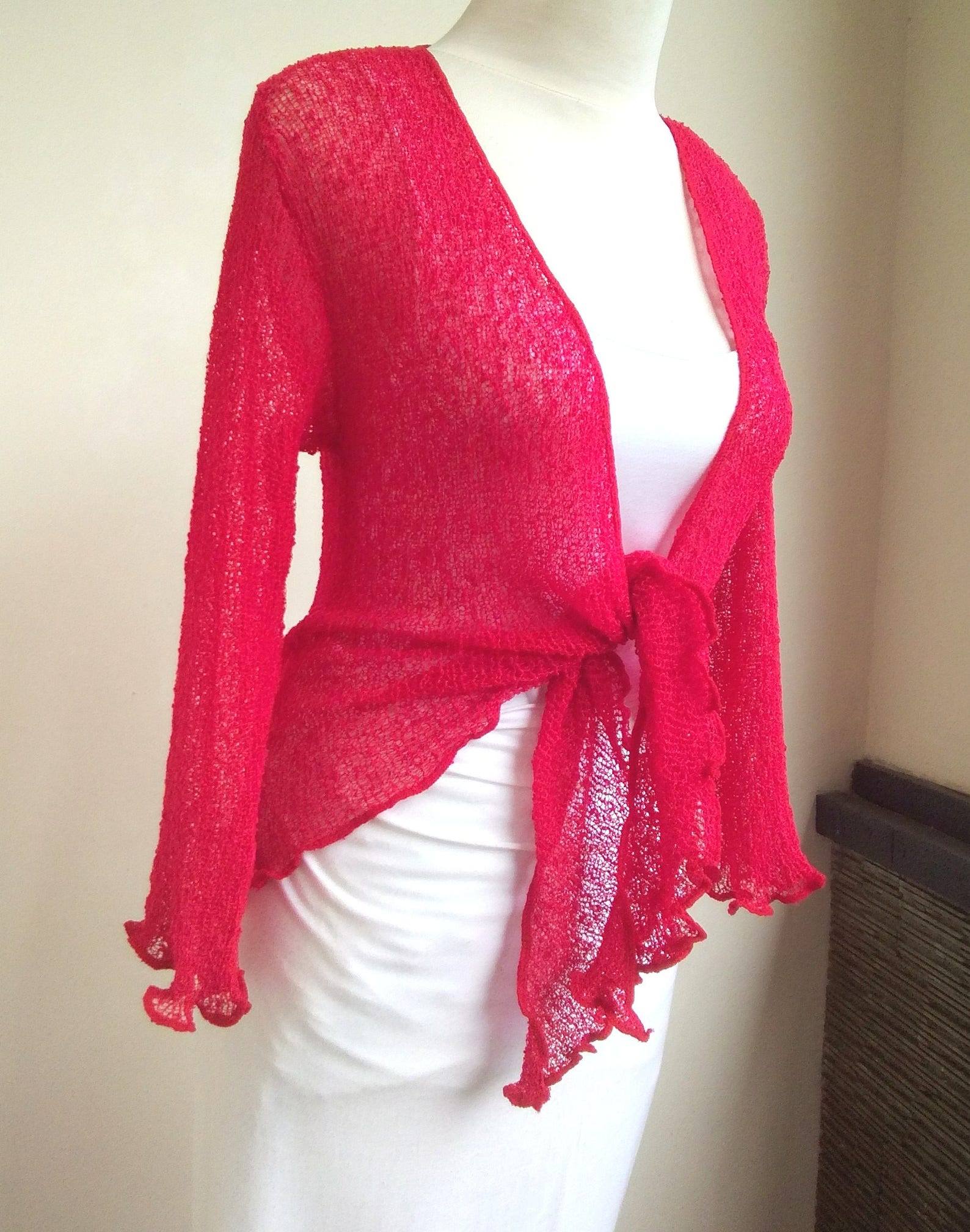 Bolero Red Ladies Cardigan Shrug Ladies Cardigan Short Etsy