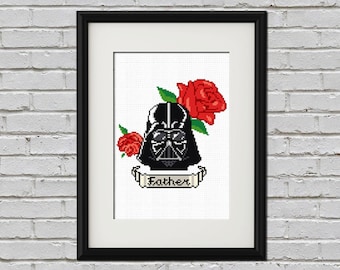 Darth Vader tattoo cross stitch PDF pattern