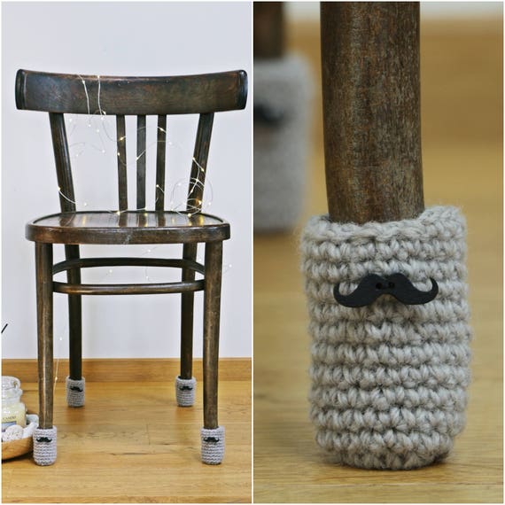 Black Mustache Chair Socks Floor Protector Table Legs Etsy