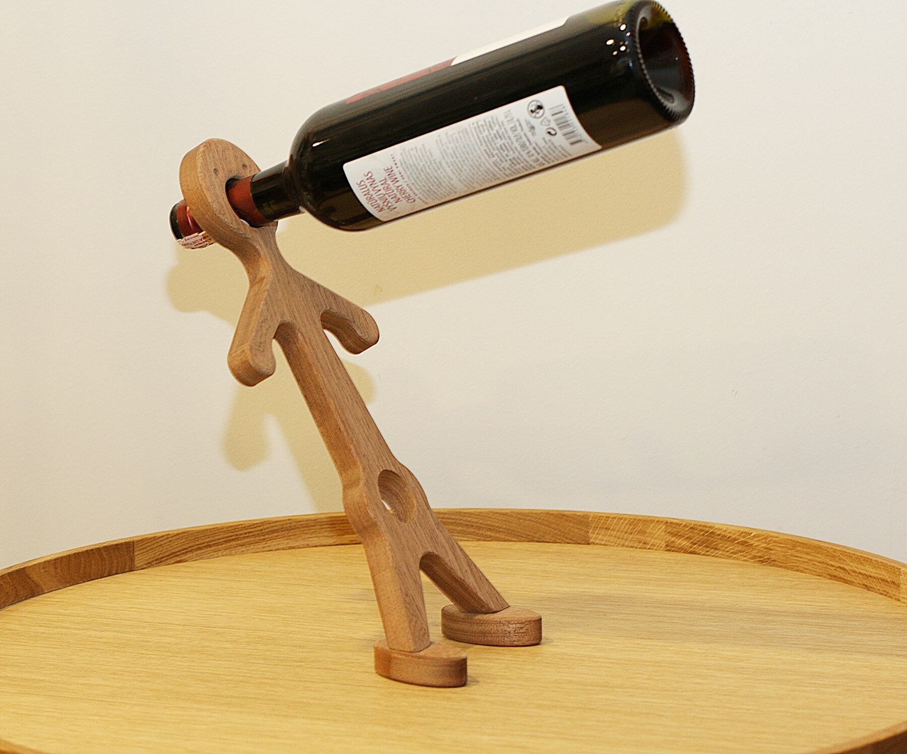 Wood Bottle Holder Balancing Wine Bottle Holder Rustic Etsy