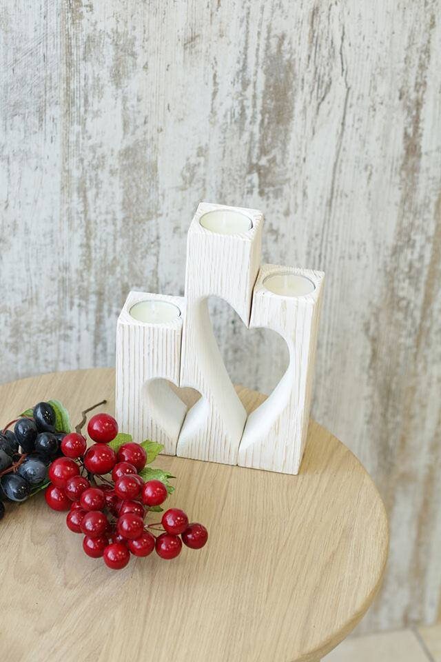 Set of 3 Candle Holder Wedding Candle Holders Rustic Decor Etsy