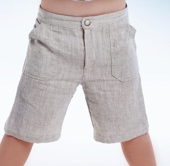 Items similar to Natural Boys Linen Shorts on Etsy