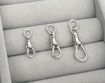 Vintage Inspired Sterling Silver Albert Swivel Clasp, Pendant, Attachment. Small, Medium and Large