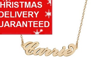 christmas sale name necklace chain 18k gold plated etsy