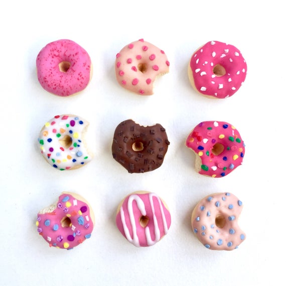 PICK A DONUT miniature polymer clay sculpture tiny food