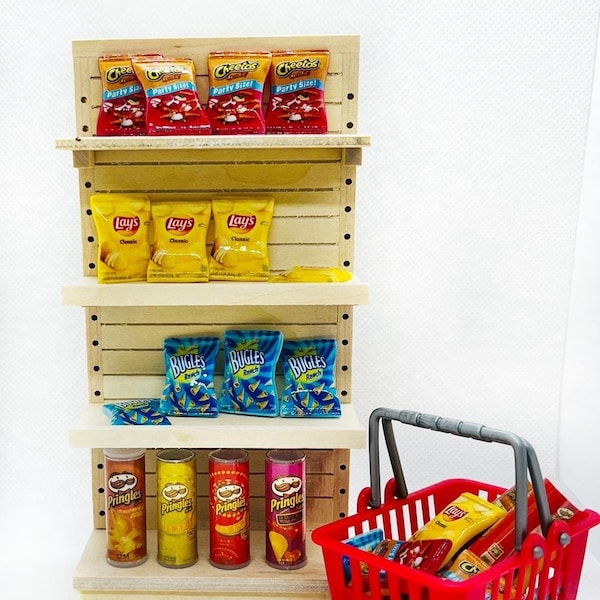Elf Shopping Cart Miniature Potato Chips Resin Food Dollhouse Accessories Food For Dolls