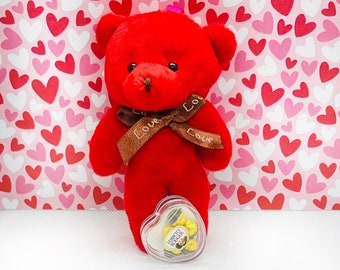 Elf Valentine s Day Miniature Red Teddy Bear Box of Chocolates