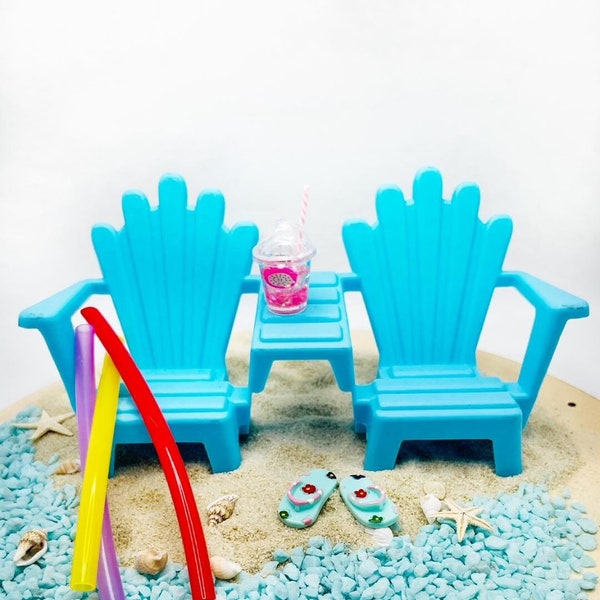 Miniature Elf Prop Beach Chairs Pool Noodles Dollhouse Accessory Mini Adirondack Chair For 12" Dolls