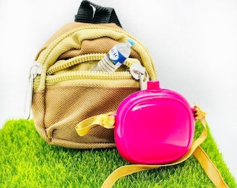 Elf Hiking Prop 12" Doll Backpack Accessories Miniature Canteen Water Carrier Camping Scene