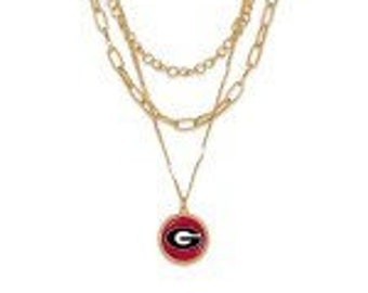 Lex & Lu LogoArt Sterling Silver University of Georgia Large Pendant w/Necklace LAL148073 Lex & Lu LogoArt Sterling Silver University of Georgia Large Pendant w/Necklace LAL148073