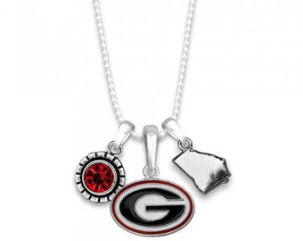 Lex & Lu LogoArt Sterling Silver University of Georgia Large Pendant w/Necklace LAL148073 Lex & Lu LogoArt Sterling Silver University of Georgia Large Pendant w/Necklace LAL148073