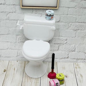 Toilette per casa delle bambole in miniatura Carta igienica Sturalavandini per casa delle bambole Accessori per bambole