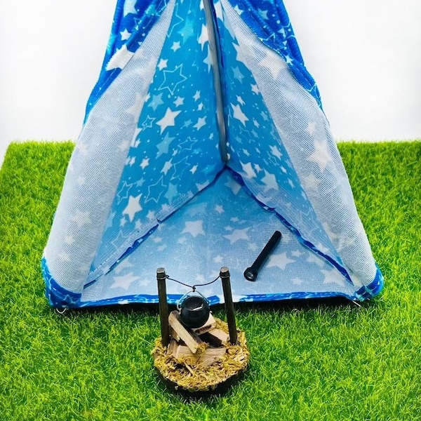 NEW!! Miniature Elf Doll Tent Camping For 12" Dolls Outdoor Tent Doll Accessories Christmas Tent