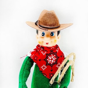 NOVITÀ! Set da cowboy elfo Bambola Cappello da cowboy Bandana in miniatura