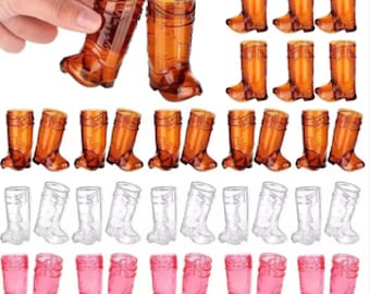 Mini Cowboy Boot Shot Glasses: Western Party Favors, 10 Pc Set