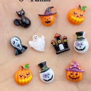 Mini Halloween Flatback Pumpkin, Ghost For Jewelry Making, Halloween Crafts