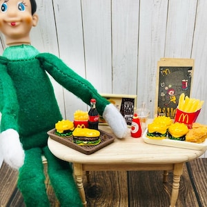 Elf Kit, Miniature Dollhouse Fast Food, Kawaii Resin Hamburger, Mini Food Props