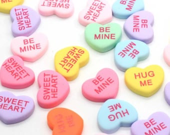 Resin Hearts: Valentine Candy Cabochons, Slime Add-ins (5pc)