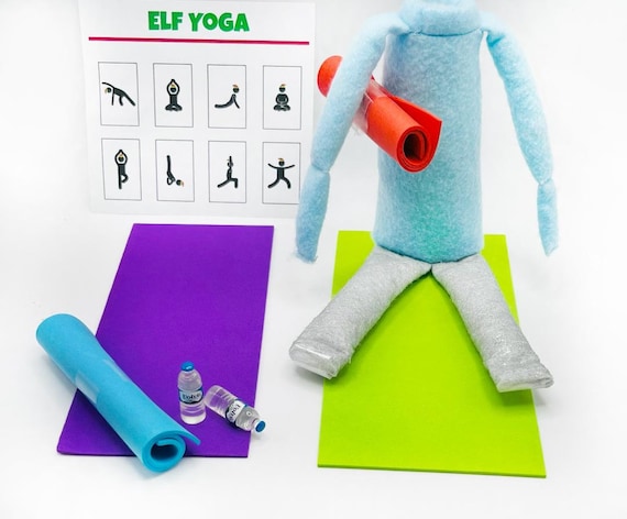 Elf Prop Doll Yoga Mat Miniature Water Bottle 12 Doll Workout Mat 
