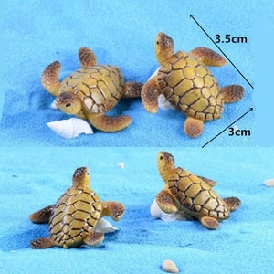 Harz-Miniatur-Meeresschildkröte: Küsten-Feengarten-Diorama-Zubehör