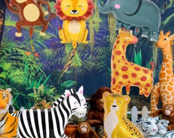 Safari Animal Mylar-Ballons: Dschungel-Partydekorationen