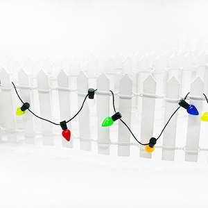 1:6 Scale Dollhouse Christmas Lights, Miniature White Picket Fence, Elf Prop