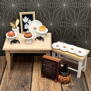 Casa de muñecas Accesorios de Halloween Jardín de hadas Terrario Diorama Miniatura Pasteles de Halloween Miniaturas de Halloween