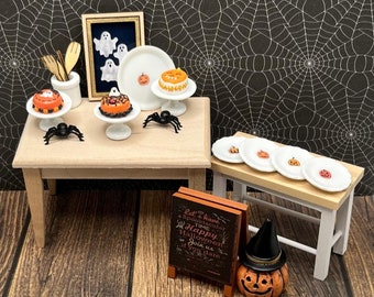 Dollhouse Halloween Miniature - Cakes, Plates, Props (1:12 Scale)