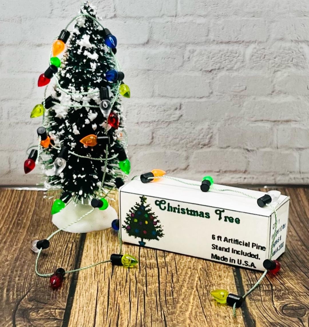 Elf Christmas Trees and Lights Scene Artificial Christmas Tree Box