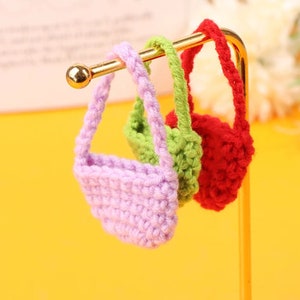 Boho Strick Puppenhaus Geldbörse Boho Puppenhaus Tasche Miniaturpuppen Geldbörse